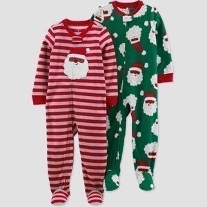 NWT. CARTER’S Santa Footed Pajamas 2Pc